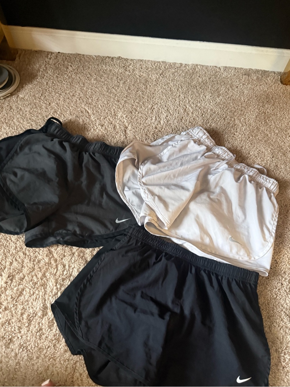 Nike Black and White Athletic Running Shorts Trio